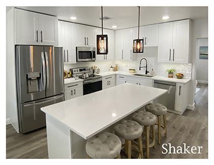 White shaker kitchen cabinets | Clearwater, Tampa, Fl